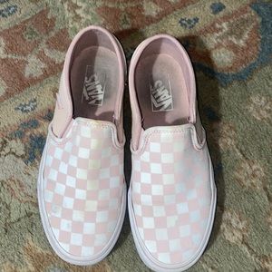 Checked Vans slip ons
